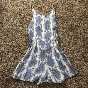 Blue and white romper